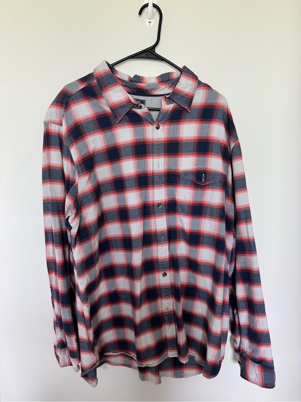 The North Face Red White and Navy Plaid Button-Down Shirt